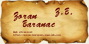 Zoran Baranac vizit kartica